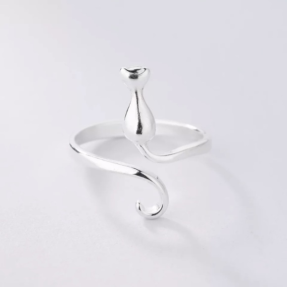 “Hanging Around” Kitty Cat Unique Adjust Wrap Ring - Picture 5 of 8